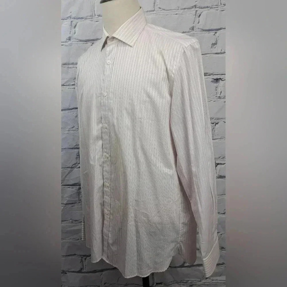 NWT Burberry Mens Dress Shirt White Pink Striped Current Tag Size 16 x 35 /41 EU - Picture 4 of 16